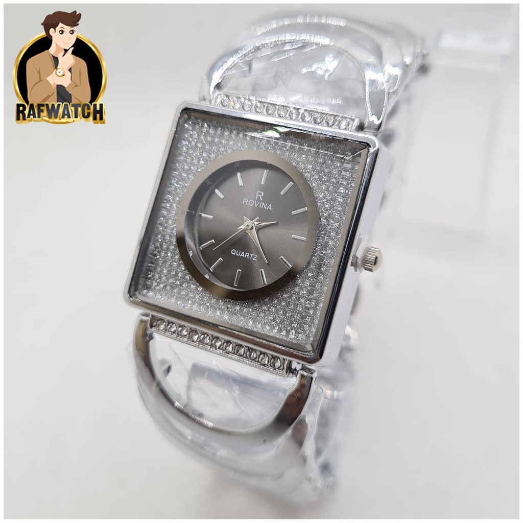 Grosir Jam Tangan Wanita Fashion Rantai Rovina TA01 Rantai Stainless Jam Mewah Formal Permata