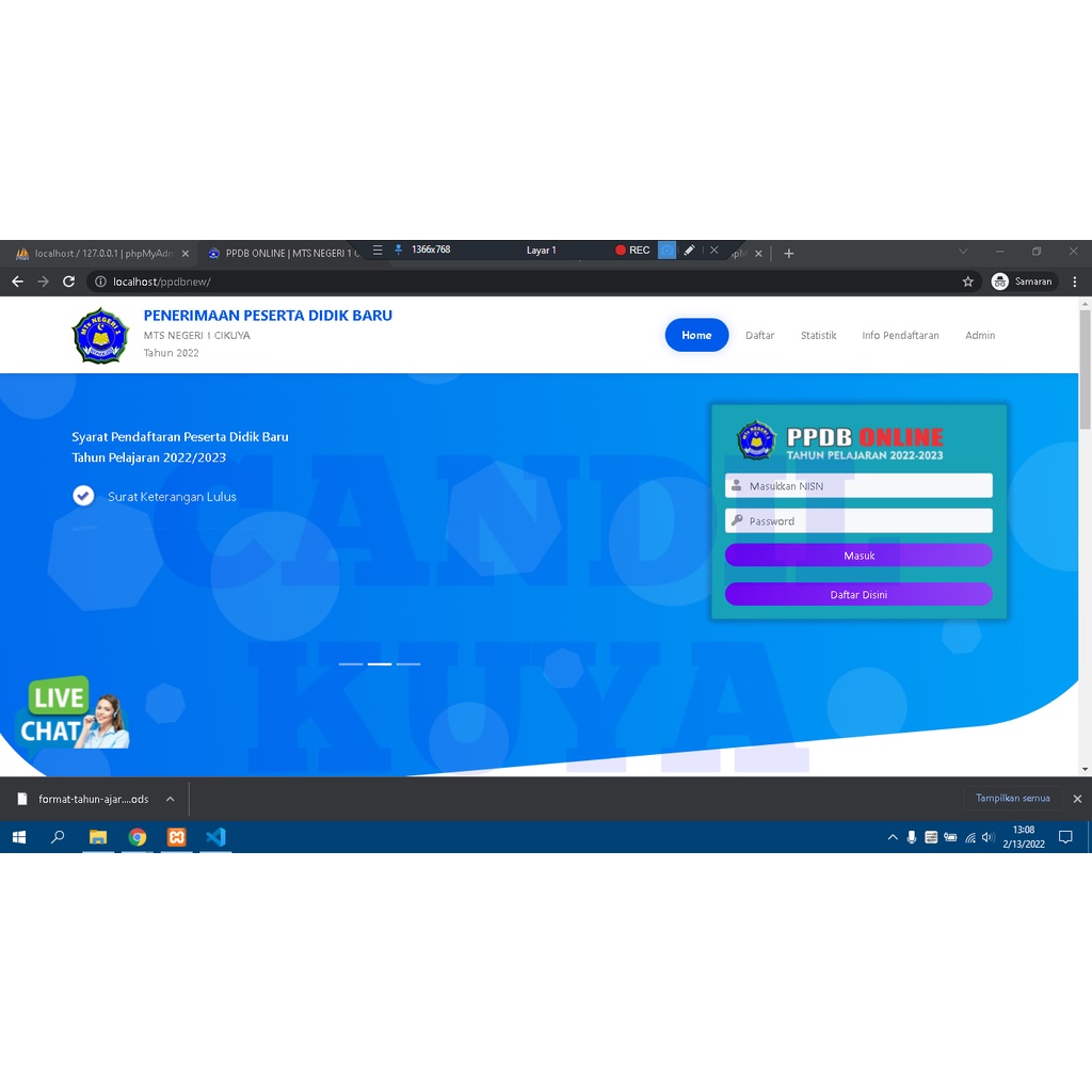 aplikasi PPDB (Penerimaan peserta didik baru)