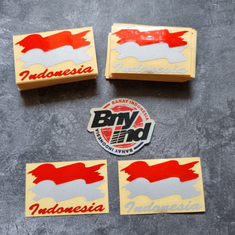 STICKER STIKER BENDERA INDONESIA KIBAR CUTTING