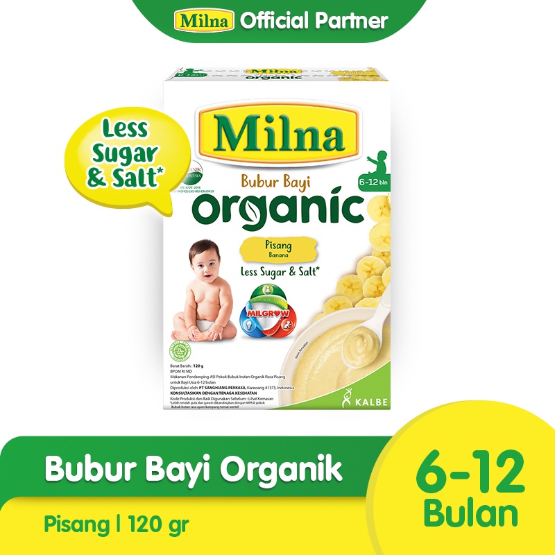 Milna Bubur Bayi Organik 6-12 bulan 120g