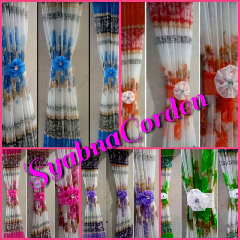 Gorden Kupu kupu Gorden Pita Minimalis hordeng jendela ikat korden bunga