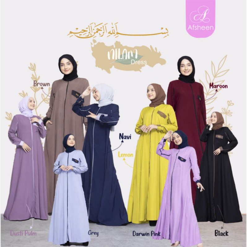 [Zazy Shop] Nilam Dress/gamis dewasa murah by Afsheen Dress Only
