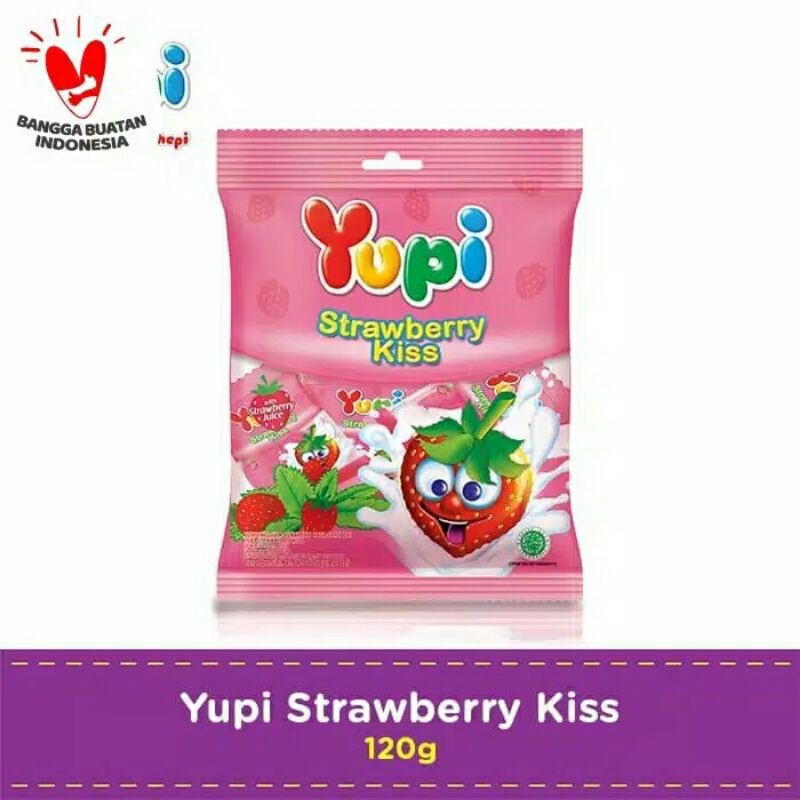 

YUPI KISS GUMMY PERMEN CANDY STRAWBERRY KISS 120 gr