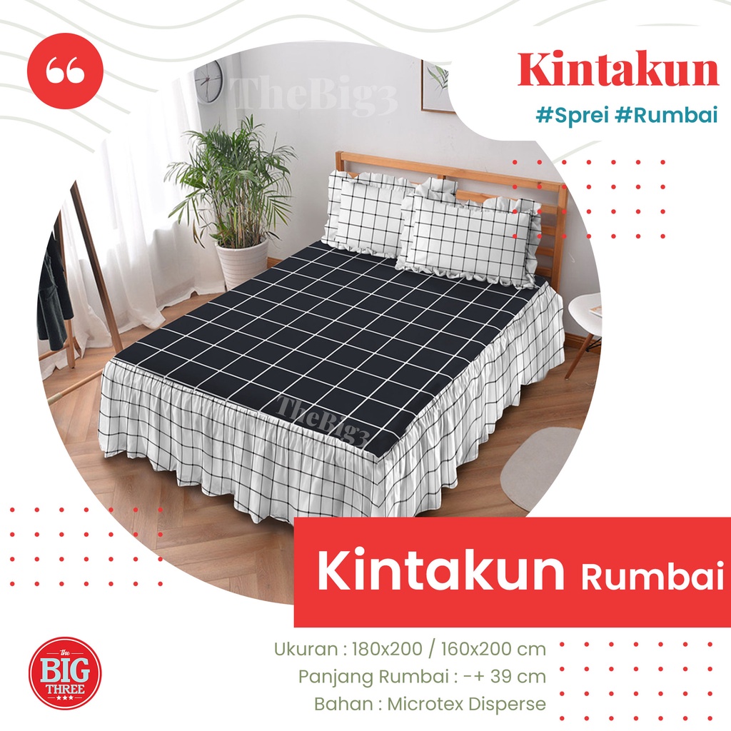 KINTAKUN Sprei RUMBAI 180x200 / 160X200 Motif Axel Atarya Blooma Bakula Clara Candrika Ensley Jeju Rena Robin  Utari - King 180 160 SP P3