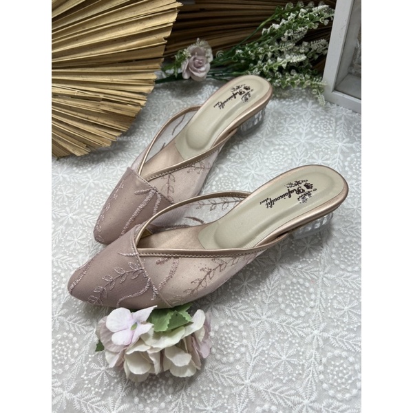 Rafaizoutfit sepatu wanita cantik rosegold annesha tanpa asesoris 3cm kaca