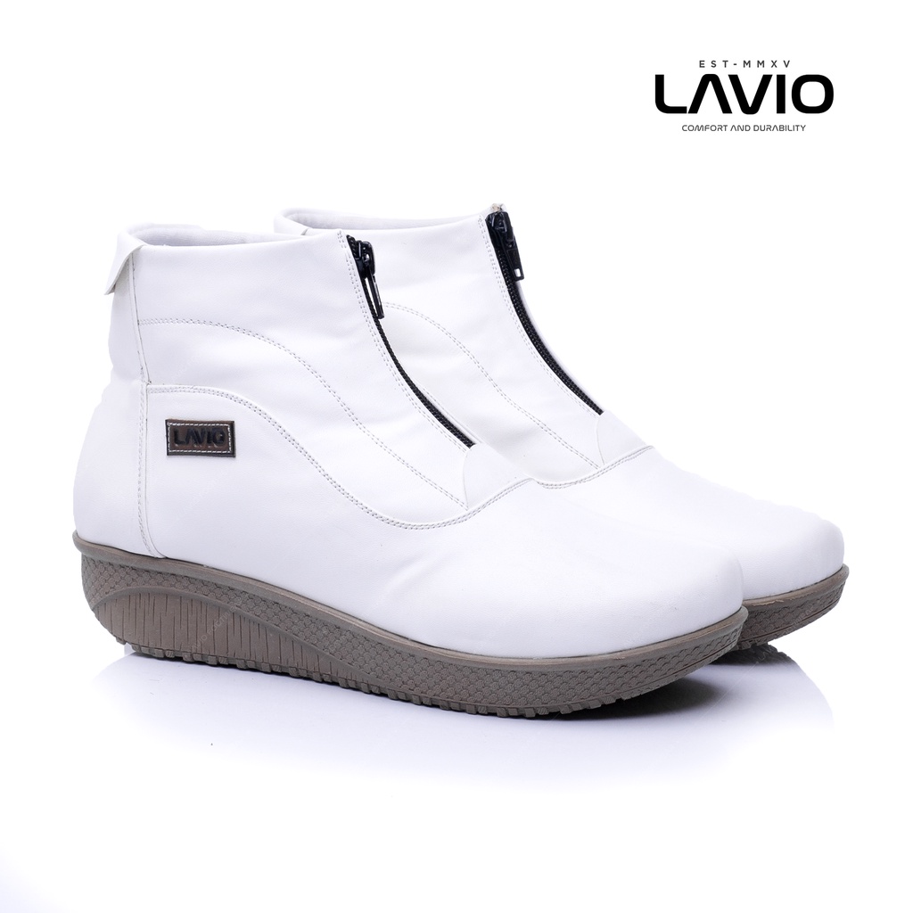 Sepatu Sneakers Boots Wanita Cewe Keren Korea Kekinian Lavio Vanilla Original