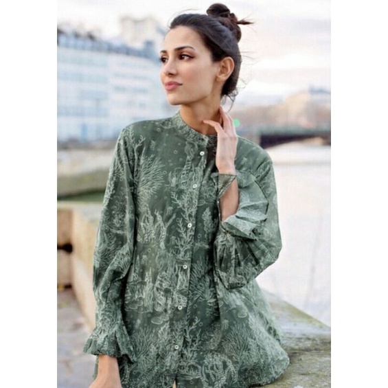 EL MAR MINORCA SHIRT WITH PUFF SLEEVE BENANG JARUM X MMEHUILLET BUTTONSCARVES