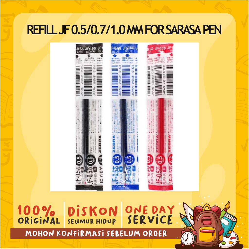 

READY STOCK !! REFILL BALLPEN SARASA JF 0.38 / 0.5 / 0.7 / 1.0 / ZEBRA