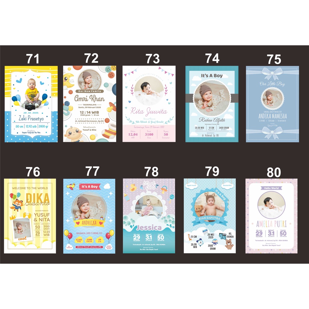CETAK BIODATA BAYI UKURAN BESAR 17R/12Rs (48x32)cm-49