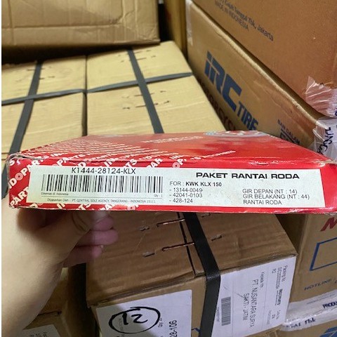 Gir Set/ Gear Set/ Drive Chain Kit Kawasaki KLX 150 ori Indopart K1444-28124-KLX