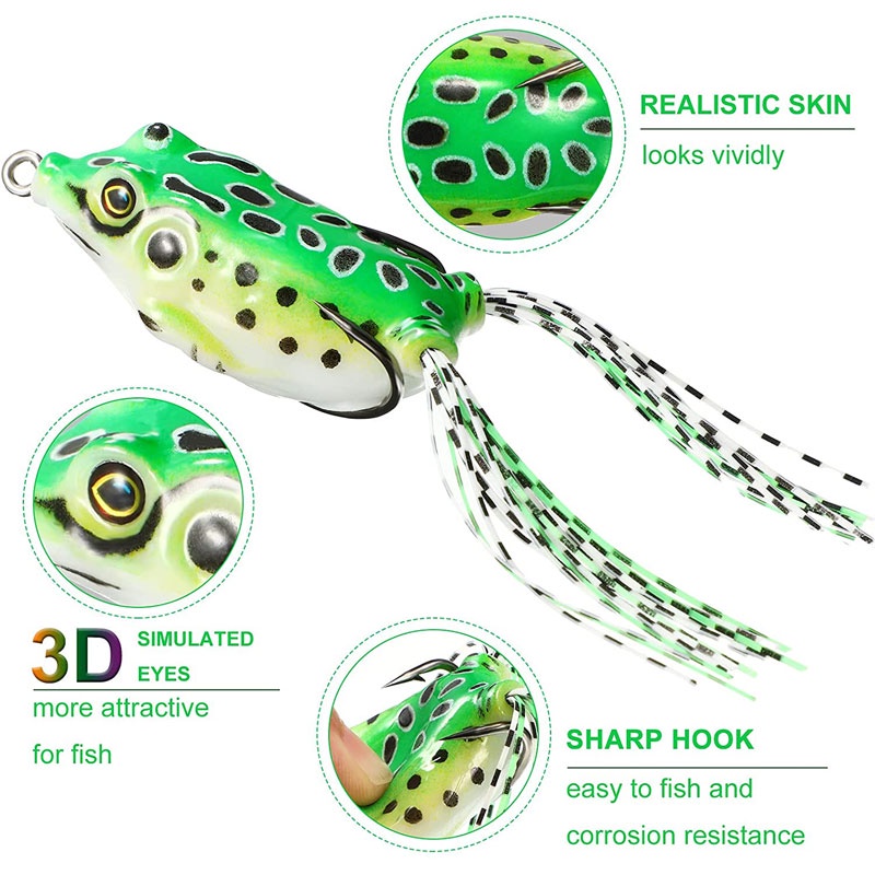 1Pcs 8g/5cm Soft Umpan Pancing Frog Fishing Lure Swimbait dengan Kail Ganda Bentuk Kodok Buatan