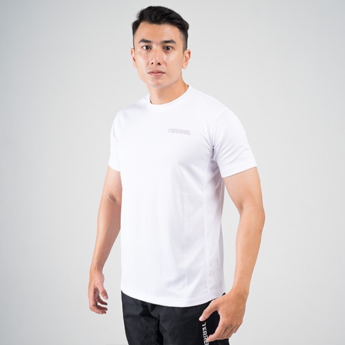 Terrel sportswear basic tee white tshirt baju kaos olah raga lari running gym - size L