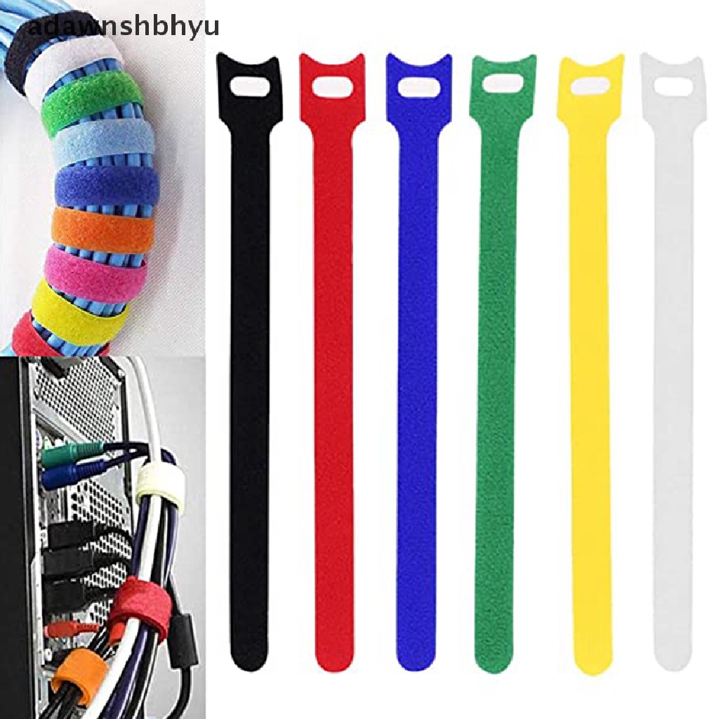 Adawnshbhyu 50pcs Detachable Cable Ties Warna Reusable Nylon Ties T-Type Cable Organizer