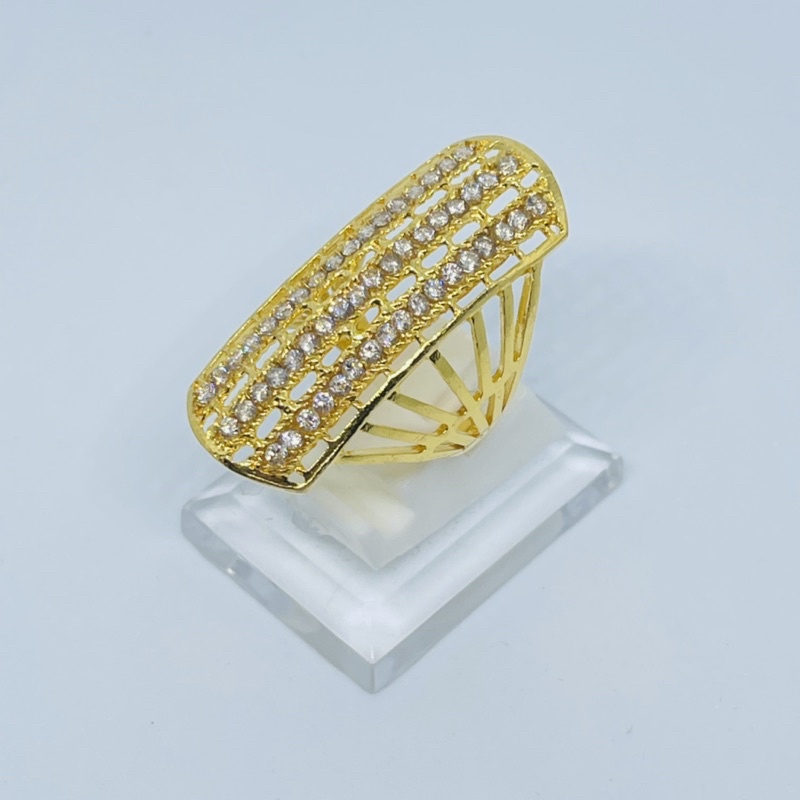 Perhiasan Cincin Gerbong Datar Lapis Emas 24K