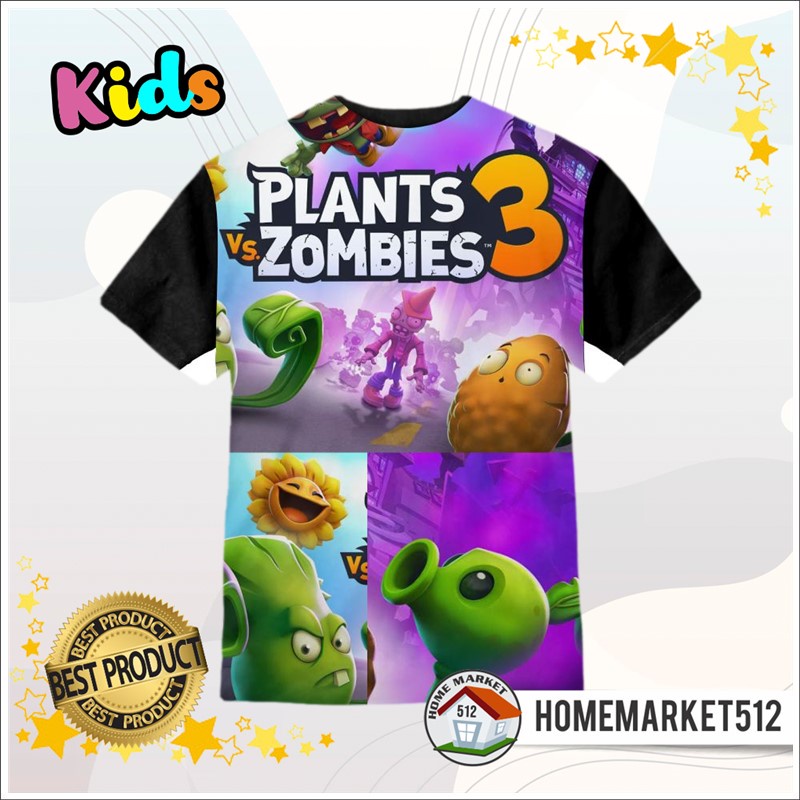 Kaos Anak Plants vs zombies 3 Kaos Anak Laki-Laki Dan Perempuan | HOMEMARKET512