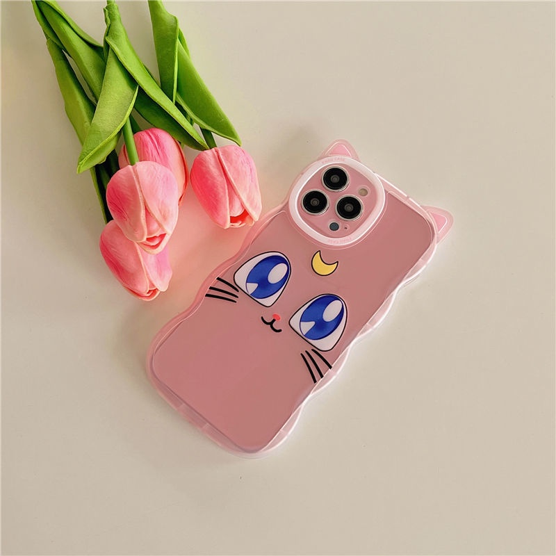 Case Desain Kartun Telinga Kucing Luna Untuk iphone 12 13 11 Pro Max X Xs Max Xr