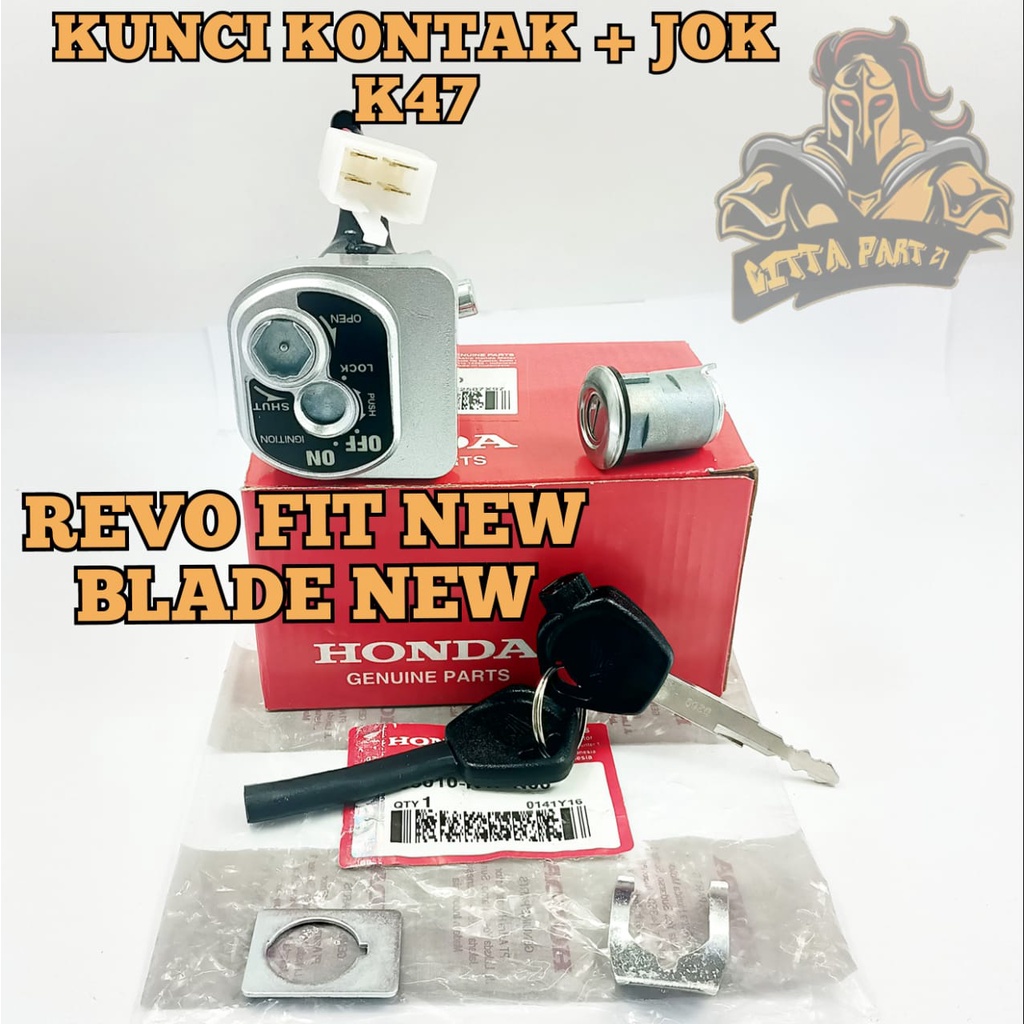 KUNCI KONTAK SET PLUS KUNCI JOK ASLI ORIGINAL HONDA K47 KUALITAS ORIGINAL HONDA AHM BLADE FI NEW REVO FI  NEW PLUS + JOK UNTUK 2013 KEATAS