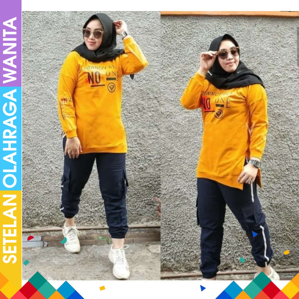 Tshirt Baju Senam ADS2906 002 New Aerobik Gym Fitness Gowes Baju Olah Raga Wanita Hijab Setelan se