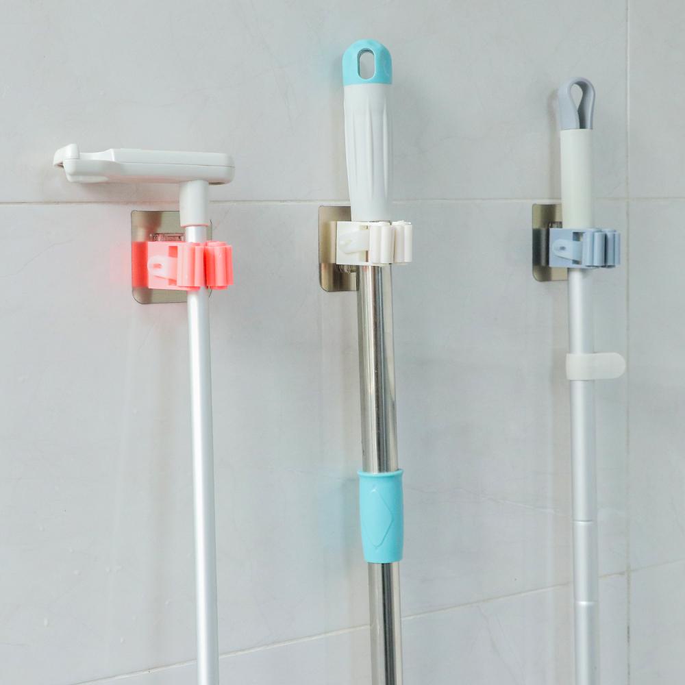 Solighter Mop Holder Gantungan Sapu Perekat Diri Dapur Rumah