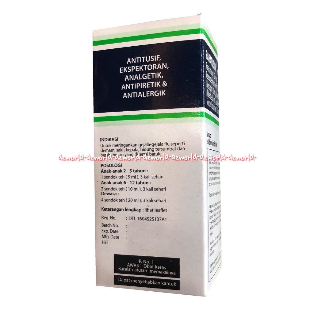 Paratusin 60ml Obat Untuk Flu Seperti Demam Sakit Kepala Hidung Tersumbat Paracetamol Syrup Sirup Parratusin