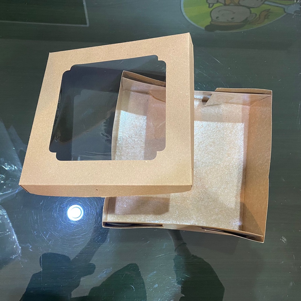 

iDk90 Dus Nasi 20 x 20 LAMINASI / Box Kraft / Kotak Makan Take Away / Box Window
