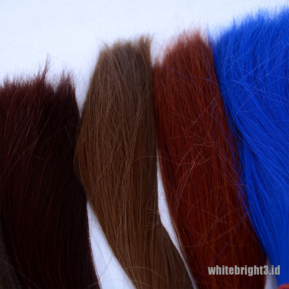 (white3) Wig / Rambut Palsu Lurus Tahan Panas Ukuran 25cm X 100cm Untuk Boneka BJD 1 / 3 1 / 4 1 / 6