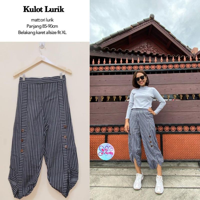 CELANA ALADIN ETNIK BATIK LURIK CELANA WANITA # KULOT