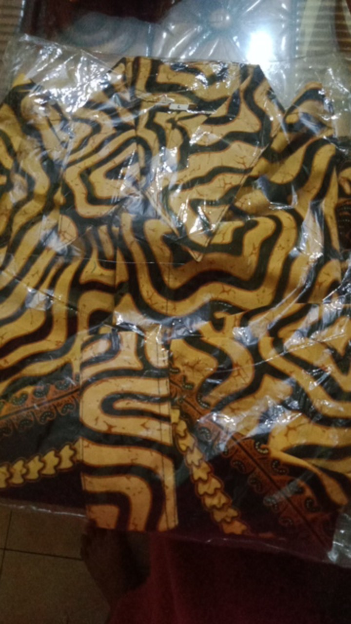 Kemeja Batik Jumbo 4l-5l Lengan Panjang Atasan Baju Batik Hem Pria Big Size Ukuran Besar Abs-kng