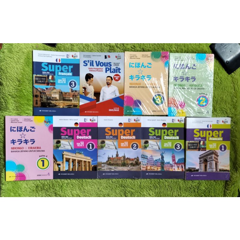 ORIGINAL BUKU NIHONGO KIRAKIRA BAHASA JEPANG SUPER DEUTSCH BAHASA JERMAN DAN  PRANCIS S'IL VOUS PLAI