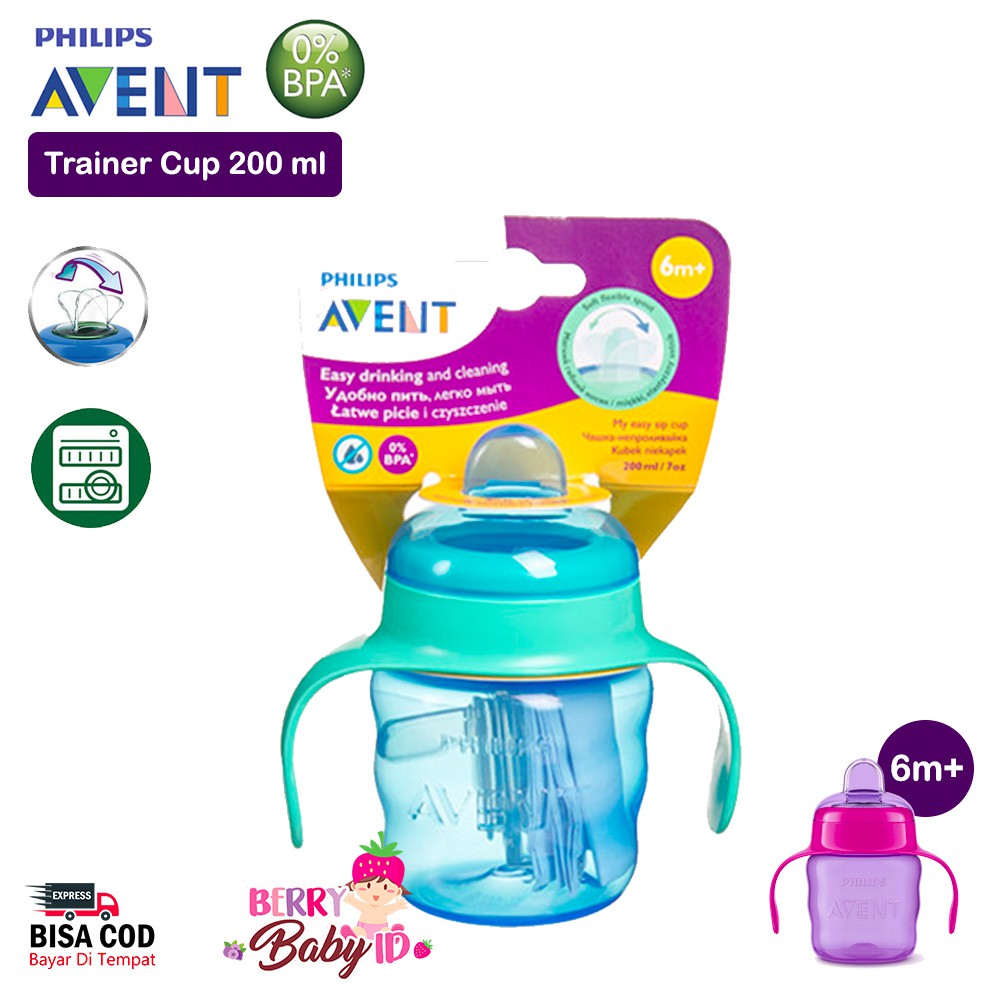 Philips Avent Trainer Cup Soft Spout Botol Susu Bayi 6m+ 200 Ml Berry Mart