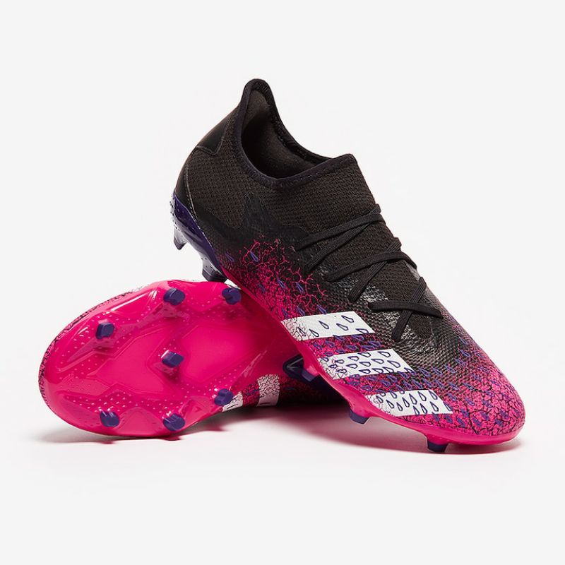 Sepatu Bola Adidas Predator Freak .3 Low FG Core Black/ White/ Pink