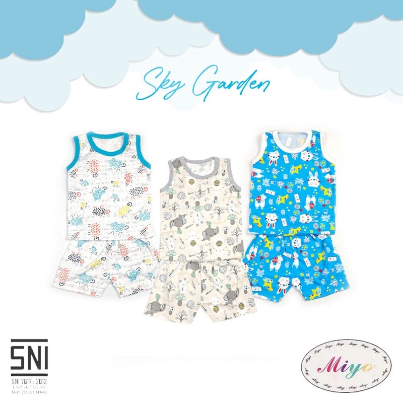 MIYO Stelan Kutung Stelan Anak Singlet size SML 6m-18m