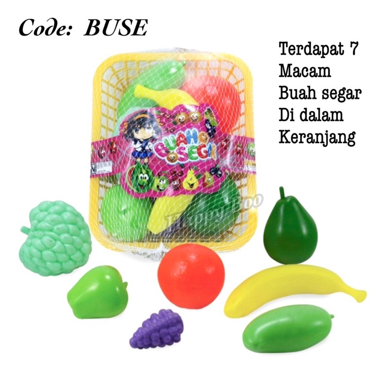 mainan anak kitchen set buah segar keranjang mainan pondok masak masakan buah buse set keranjang