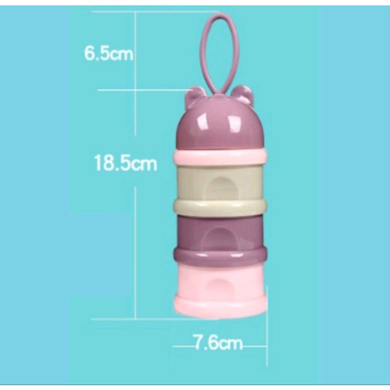 Tempat Susu Bubuk Susun -  Traveling Milk Case - Wadah Dispenser Container Susu Bubuk Bayi Susun