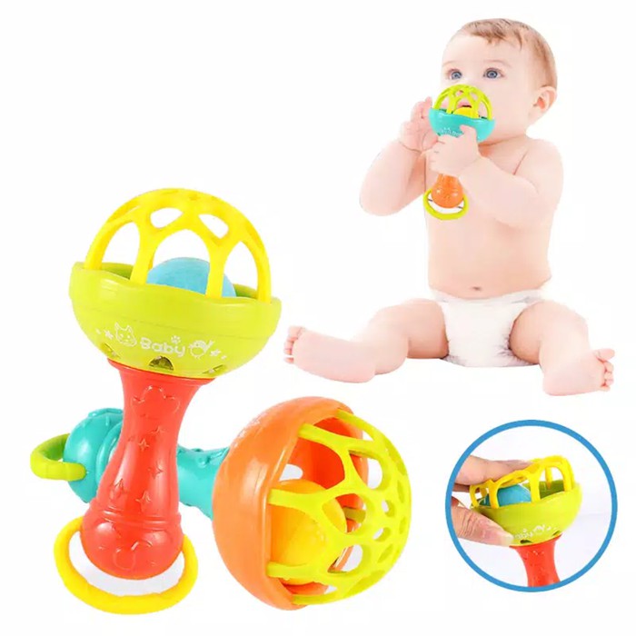 Mainan Krincingan Bayi Single Mini - Rattle Toy Single - Mainan Kerincingan Bayi Empuk Bisa Digigit