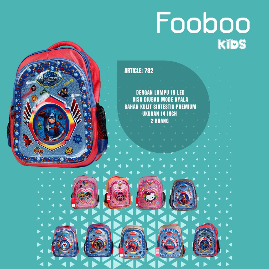TAS ANAK EMBOS PVC/TAS ANAK EMBOS LAMPU/TAS ANAK/TAS SEKOLAH