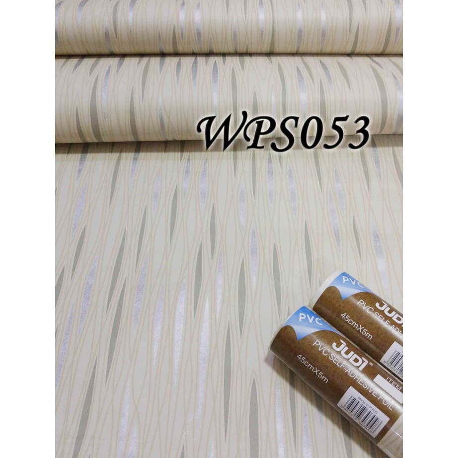 Wallpaper dinding tema 5M 053 CREAM ABSTRAK LINE