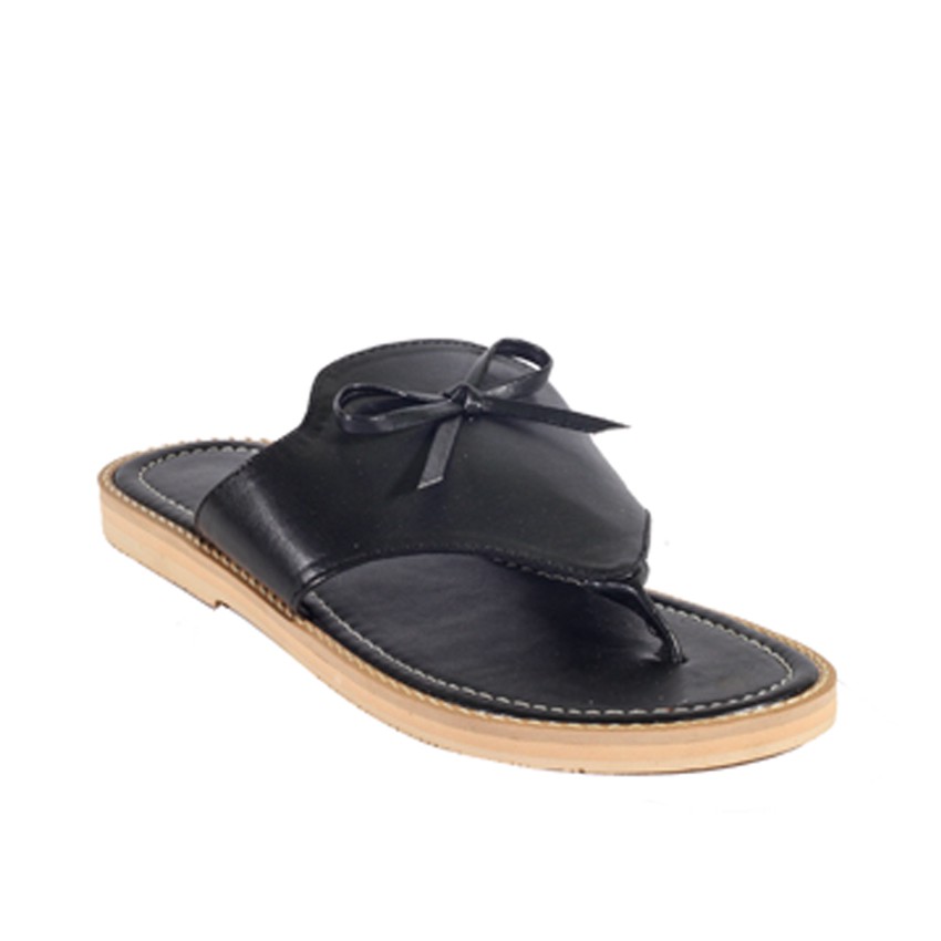 DYRA BLACK |FORIND x Lvnatica| Sendal Jepit Ori Tali Kulit Simpel Kayu Wanita/Women Sandal Footwear