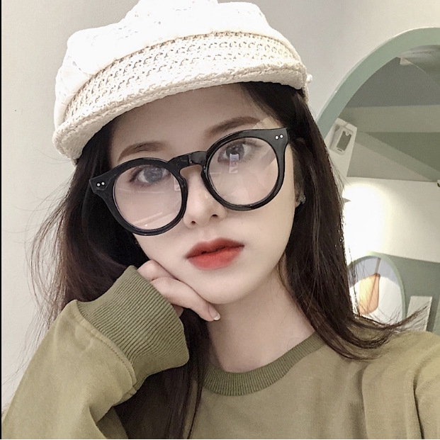 Fashionable Metal Hinge Anti-Blu-ray Korean Fashion Rice Nail Glasses for Men and Women