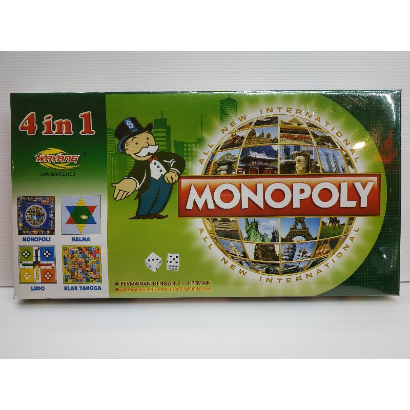 MONOPOLY 4 IN 1 (Monopoly,Halma,ludo,ular tangga)