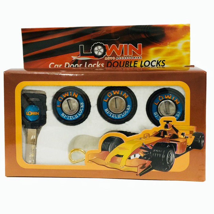 DOOR LOCK / KUNCI PINTU MOBIL LOWIN 3D FLAT / BULAT