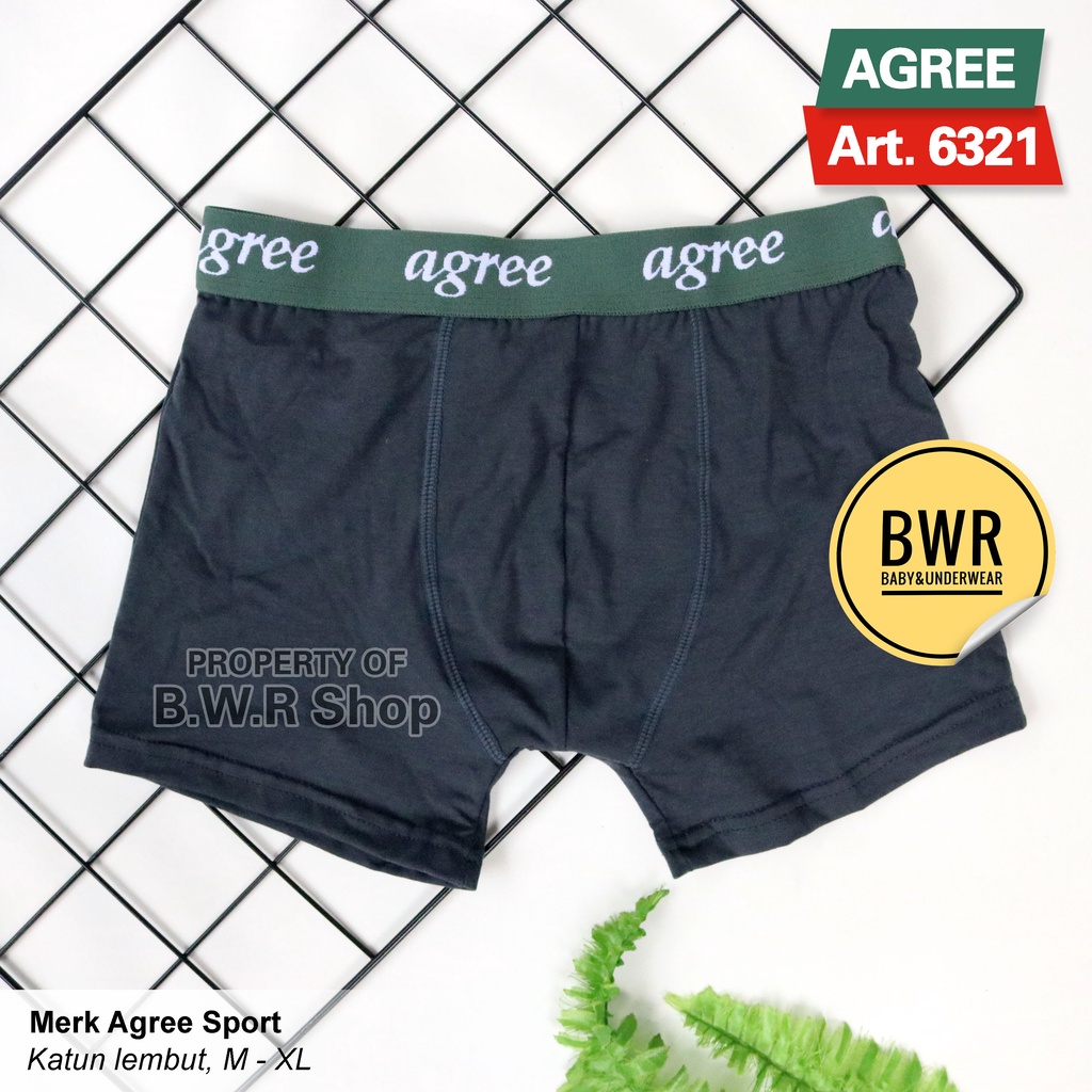 [ 3pc ] CD BOXER Agree Polos 6321 | Celana Dalam Pria Comfort Box Coklat || Bwr