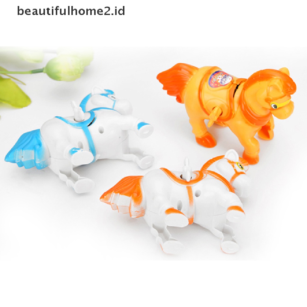 (Beautifulhome2.Id) Mainan Klasik Bentuk Kuda Lari Model Putar Bahan Plastik Untuk Anak