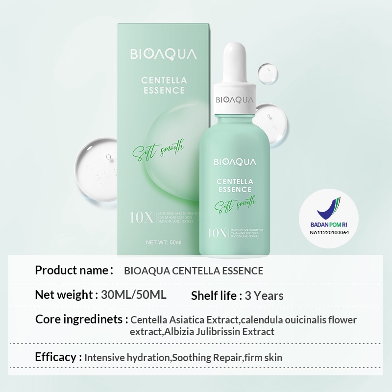 【BPOM】BIOAQUA Centella Essence 10X Essence Series Repair Serum 30ml / 50ml