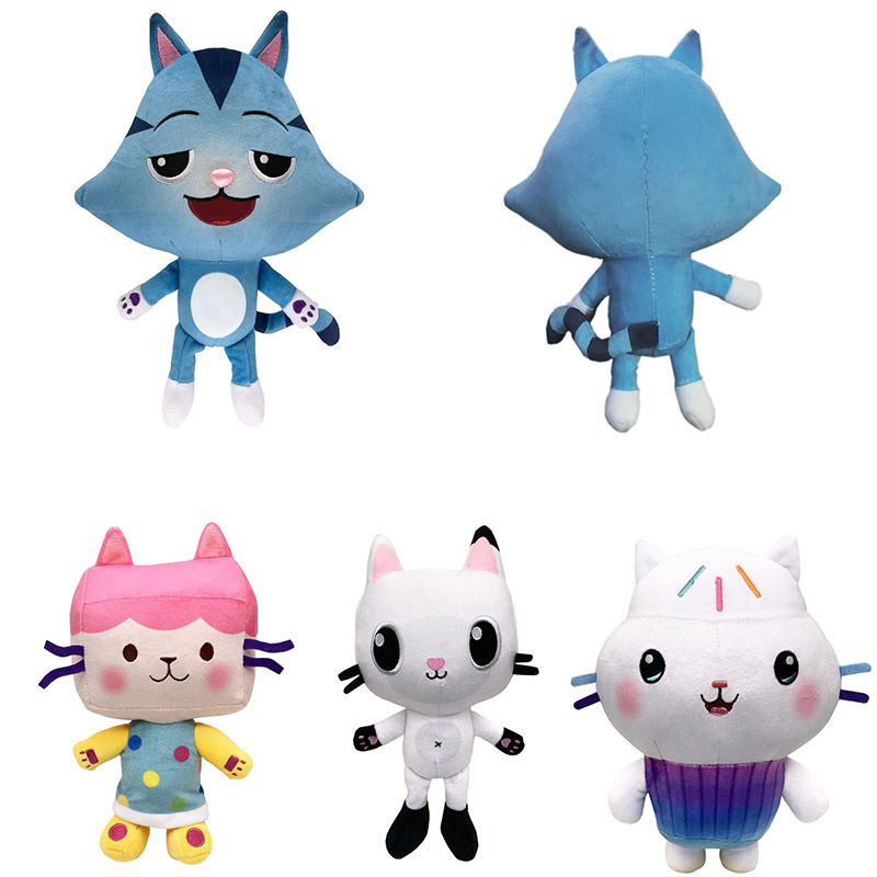 Gabby's Dollhouse Soft Plush Toy Cartoon Stuffed Cat Plushie Doll Kids Xmas Gifts Pandy Paws Baby Box Cakey Catrat Plush Toy