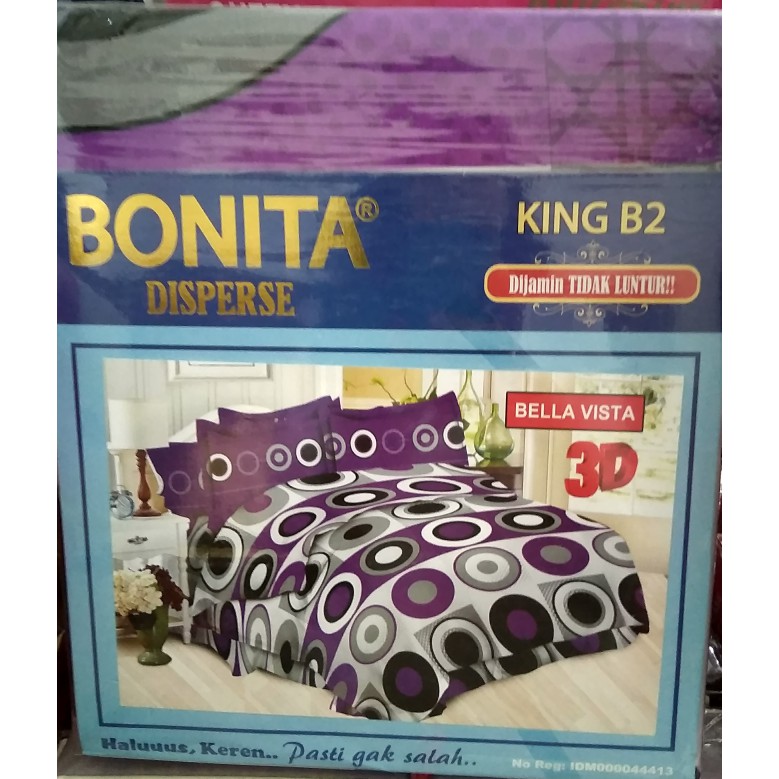 SPREI BONITA BELLA VISTA QUEEN 160 No 2 SEPRAI MINIMALIS UNGU POLKADOT