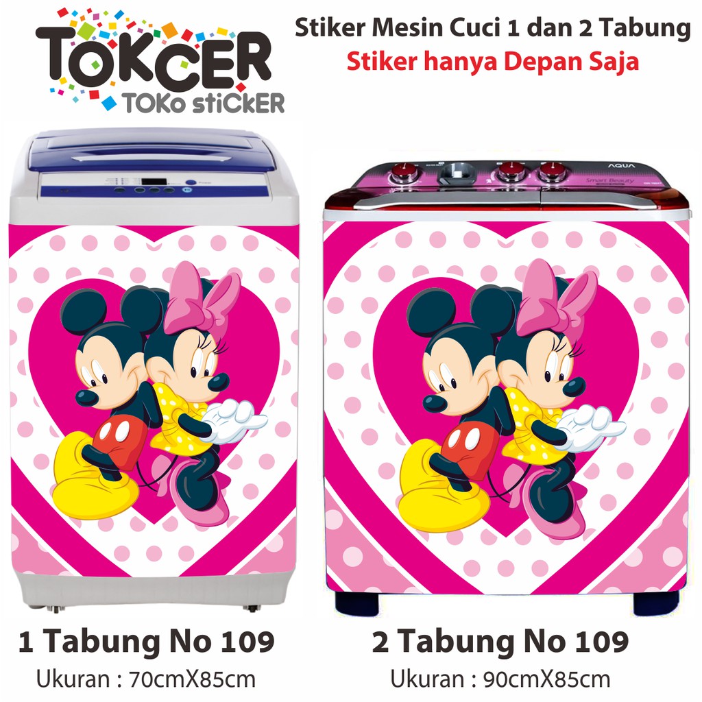 Stiker Mesin Cuci 1 dan 2 Tabung Miki dan Mini