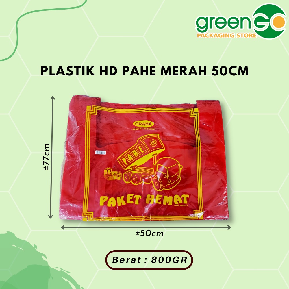 PLASTIK HD MERAH 50CM 800GR UKURAN JUMBO PAHE KANTONG KRESEK WARNA BESAR PLASTIK HD WARNA MERAH JUMB