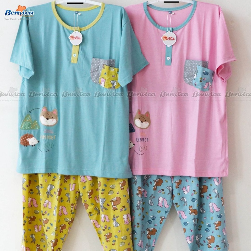 BAJU TIDUR SETELAN 3/4 XL MOLLIS AL - D