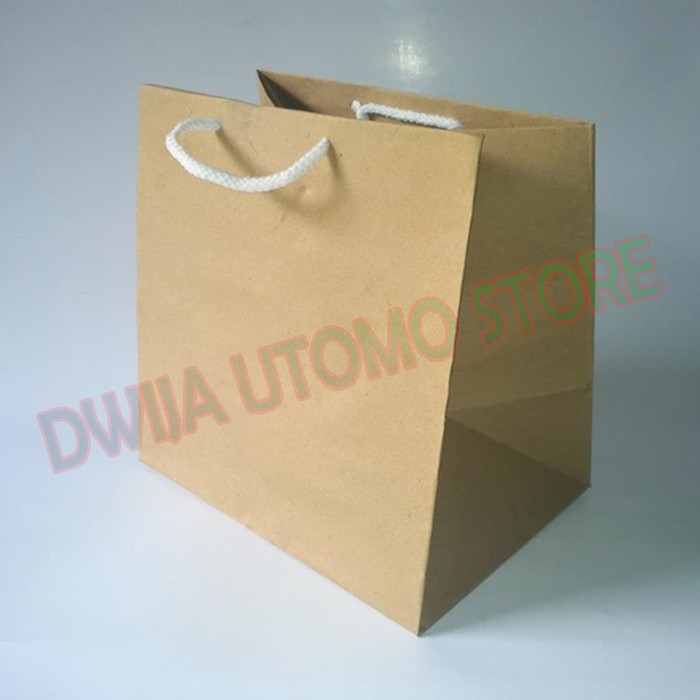 

Paper bag kraft polos custom tempat bento ukuran 25x18x25